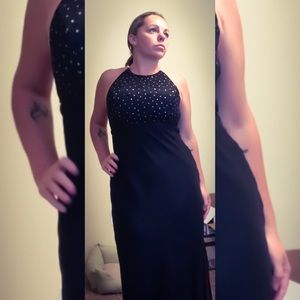 Elegant floor length black dress